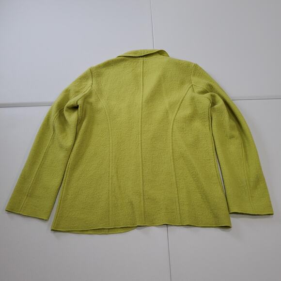 Additions by Chico's Jacket Womens Large Green Wool Open Front Cardigan Blazer - Picture 2 of 6